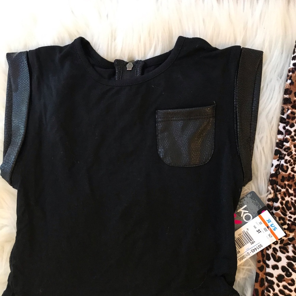 Toddler Peplum Top & Leopard Leggings 3T/3 - Picture 4 of 8